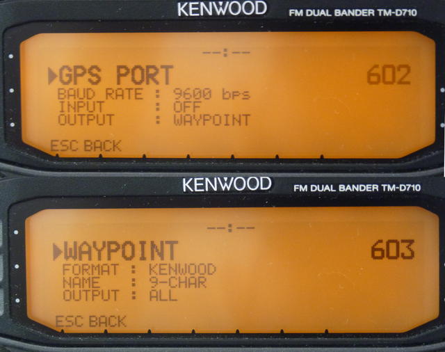 [Photo of Kenwood D7x0 config]